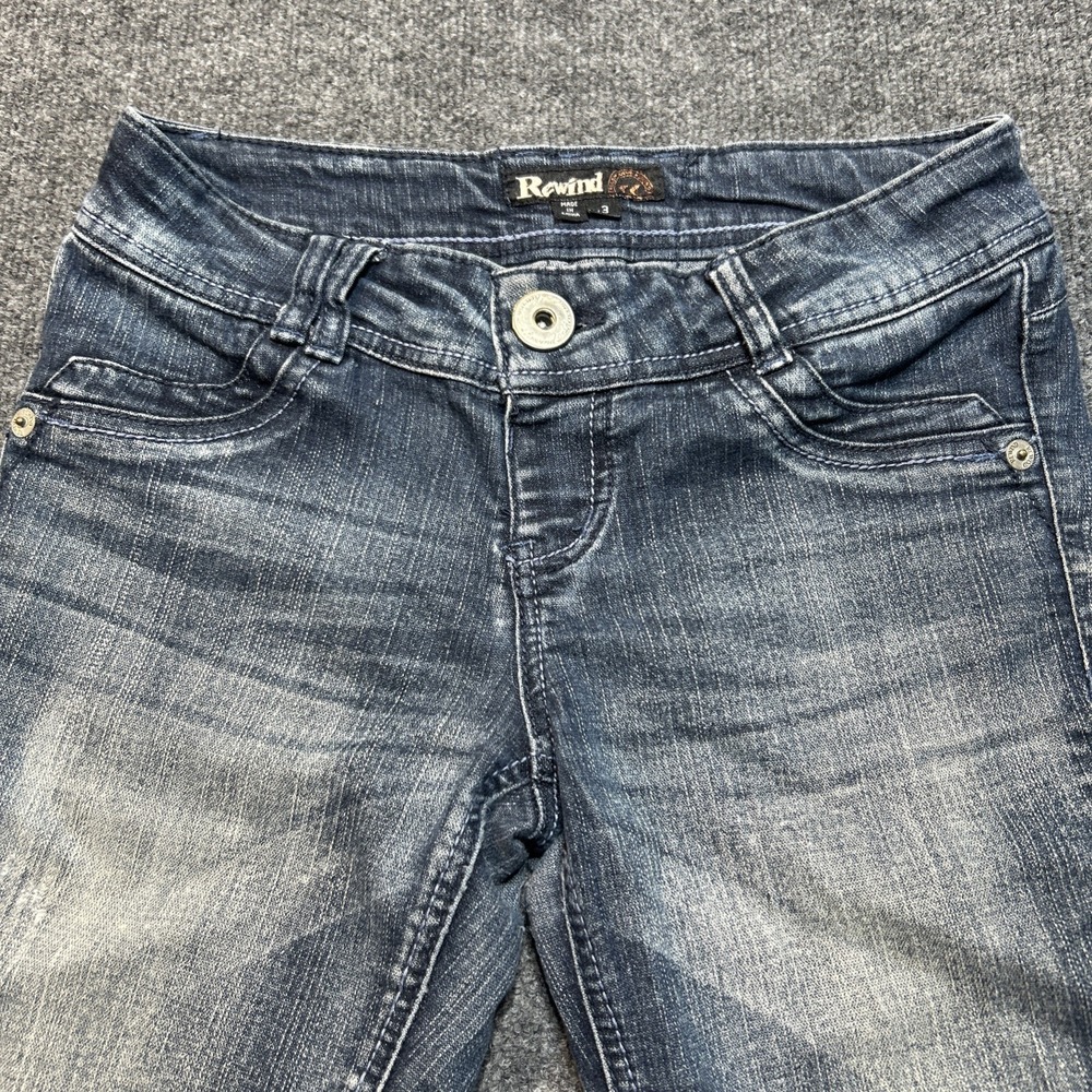 Vintage Y2K Low Rise Rewind Women's Blue Bootcut Jeans Stretch Denim Size 3 - Picture 2 of 11